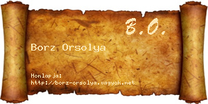 Borz Orsolya névjegykártya